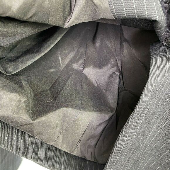 Doncaster Jacket Womens Plus 14 NWT Black Striped Wool Blend Button Down Blazer - Picture 5 of 8